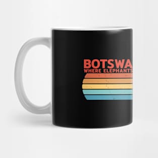 Elephant Botswana Vintage Sunset Mug